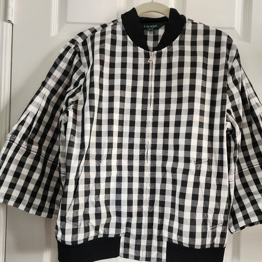 RALPH LAUREN FULL ZIP JACKET WITH 3/4 SLEEVES